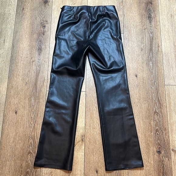 Zara Black Faux Leather Straight Pants Size M - Picture 2 of 9